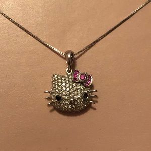 Hello Kitty Diamond/Ruby/Sapphire Pendant w/ Chain